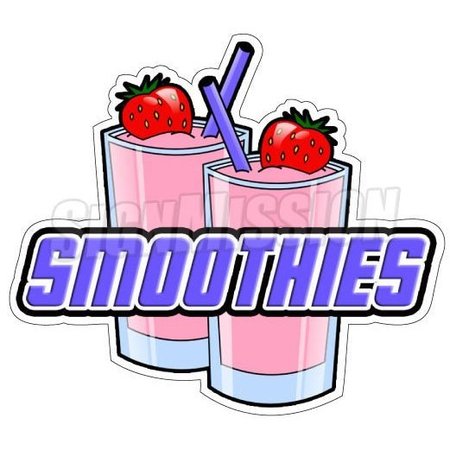 SIGNMISSION 14 in Height, 0.2 in Width, Vinyl, 14" x 8", D-DC-8-Smoothies D-DC-8-Smoothies